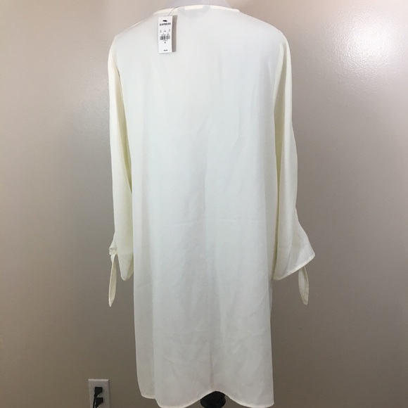 Express Ivory Tie Sleeve Dress. Medium NWT - Picture 3 of 3